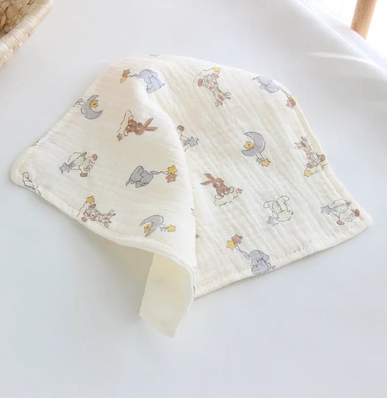 4 Layer Cotton Gauze Baby Face Towel Muslin Squares Baby Saliva Towel for Newborn Washcloth Handkerchief Absorbent Face Towel