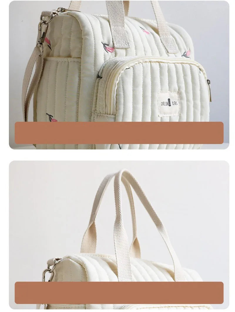 New Mommy Bag Portable Large Capacity Diaper Bag Embroidered Bear Cute Leisure Storage Bag