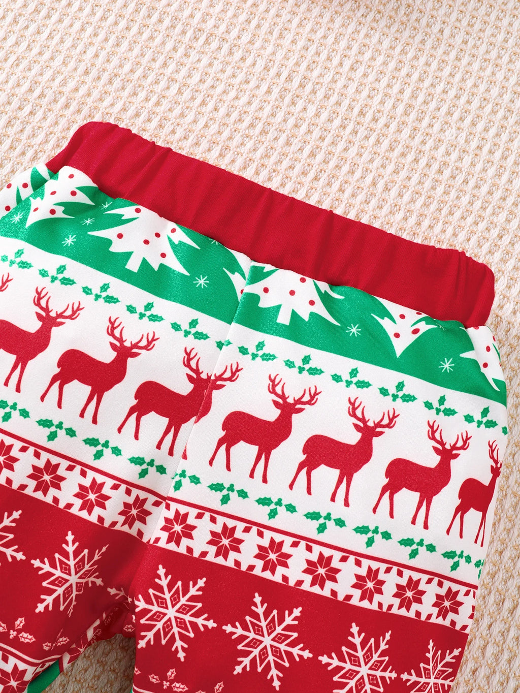 3Pcs Baby Boy Christmas Set Christmas Tree Printed Long Sleeve Bodysuit+Long Sleeve+Hat Set 0-18 Months Baby Boy Festival Set
