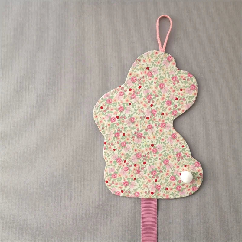 Korean-Style Ins Floral Cherry Storage Strap for Home Hair Accessories, Hairpin Organizer, Girl's Hair Accessory Organizer Hanging Strap, Room Decoration Wall Hanging Decoration.