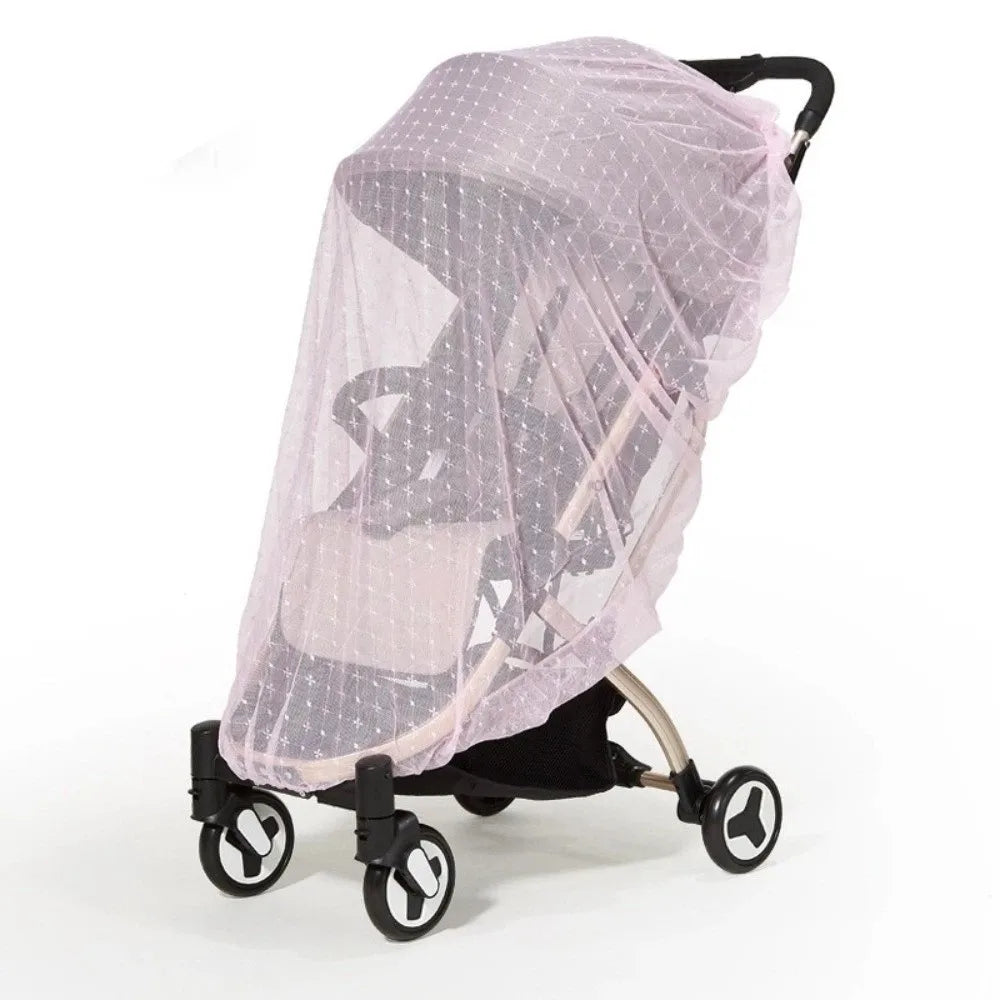 Full Coverage Pram Mosquito Net Dense Mesh Polyester Material Insect Shield Net Windproof Sunshade Snug Fit Design