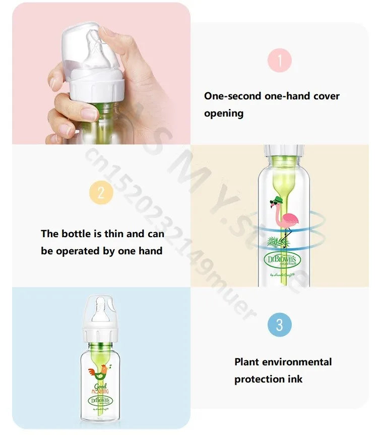 Dr. Brown's newborn Glass baby bottle/Anti-colic/baby glass bottle/standard caliber/120ML 250ML