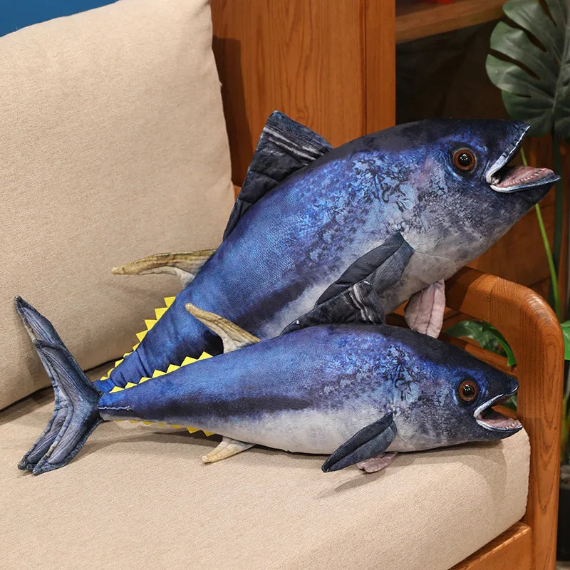 Hot Wholesale Stuffed Fish Throw Pillow 55/75/95cm 3d Simulation Tuna Plush Toys Creative Sofa Pillow Cushion Gift Kids Toy