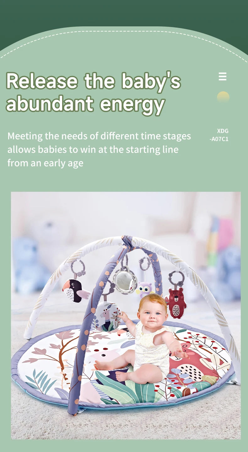 Baby Educational Fitness Frame Gym Play Mat 0-36 Months Tummy Time Crawling Game Blanket Toys Play Mat Rack Crawling Blanket