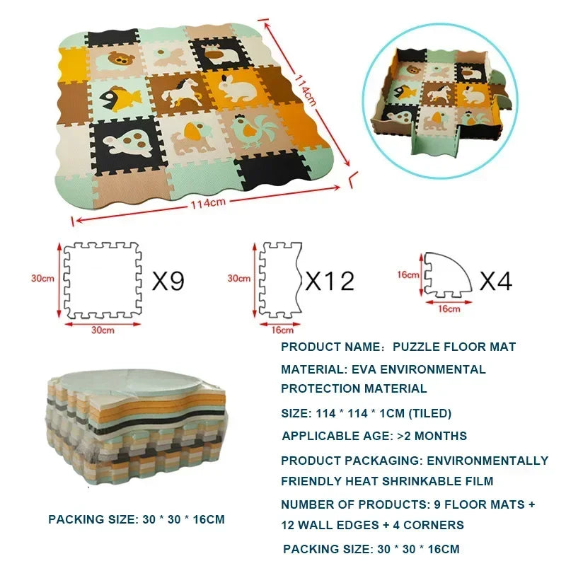 Eva Foam Baby Play Mat 25-Piece Set 30x30cm Puzzle Floor Mat Educational Toy For Nursery