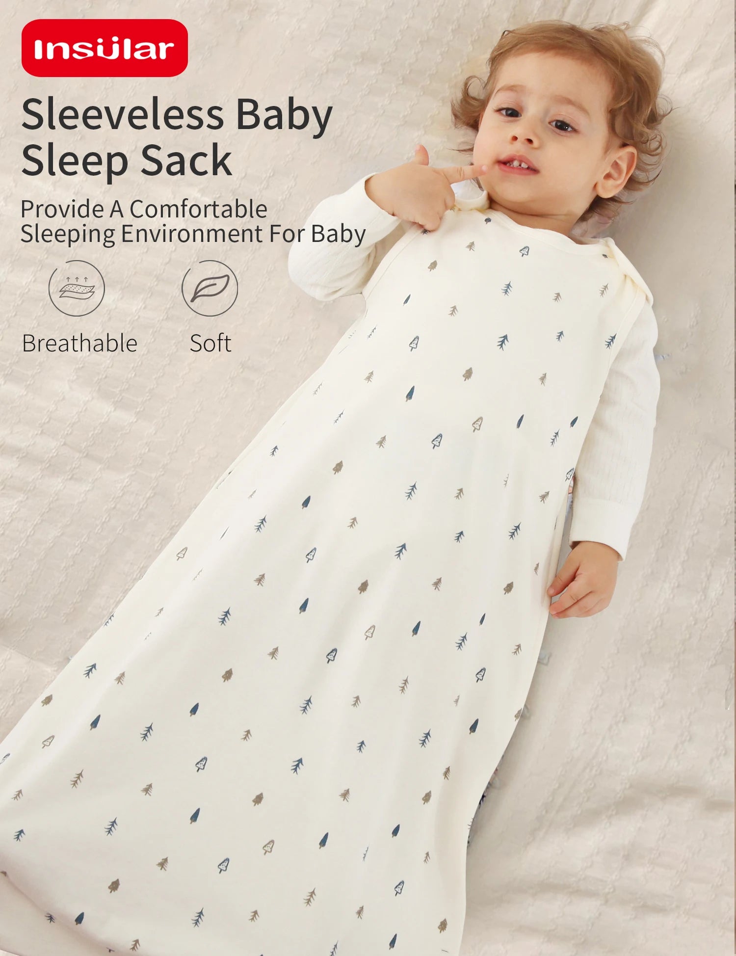 New Sleeveless 100% Cotton Vest Baby Sleeping Bag Thin Breathable Pajamas Anti-Kicking Cocoon for Newborn Envelope Sleep Sack