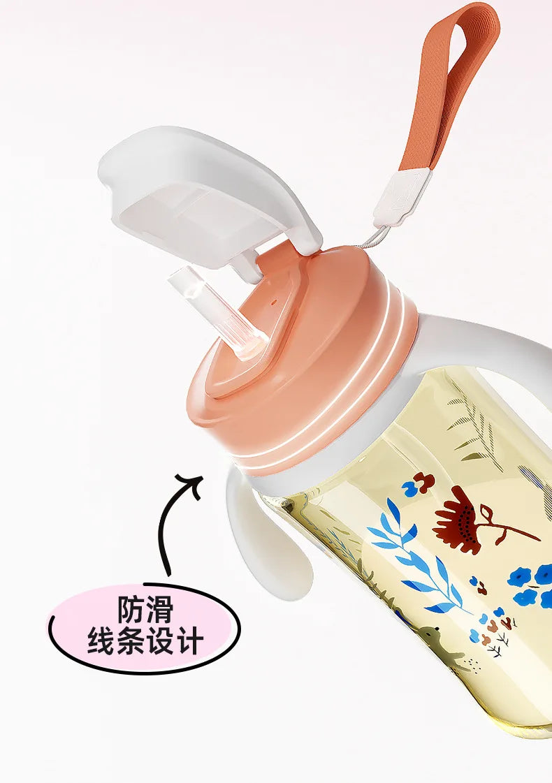 Suitable for third-generation pigeon bottle conversion, cup lid, pigeon handle/wide caliber straight drinking straw,gravity ball