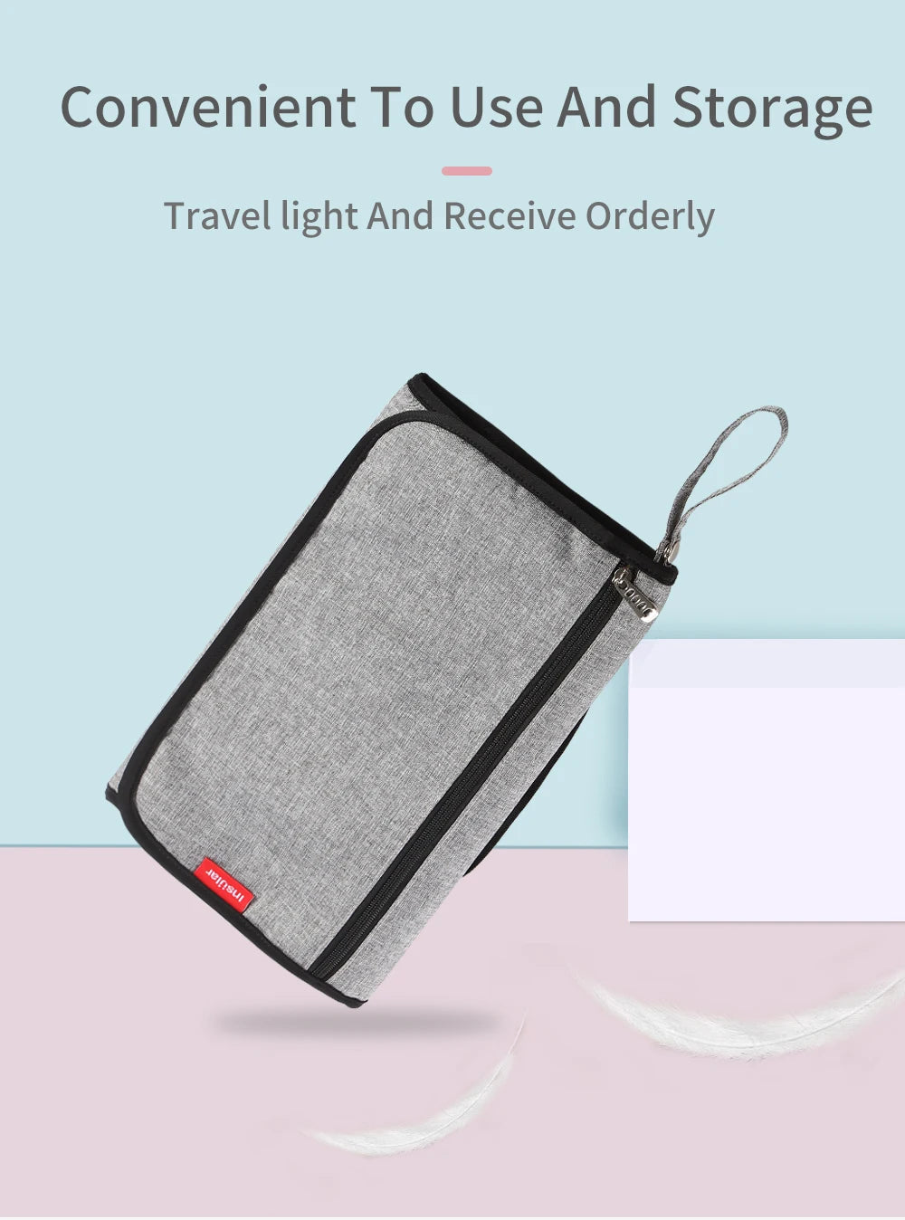 Portable Baby Changing Mat:Infant Multifunction Diaper Changing Pad for Newborns-2-in-1 Waterproof Changing Pad with Storage Bag