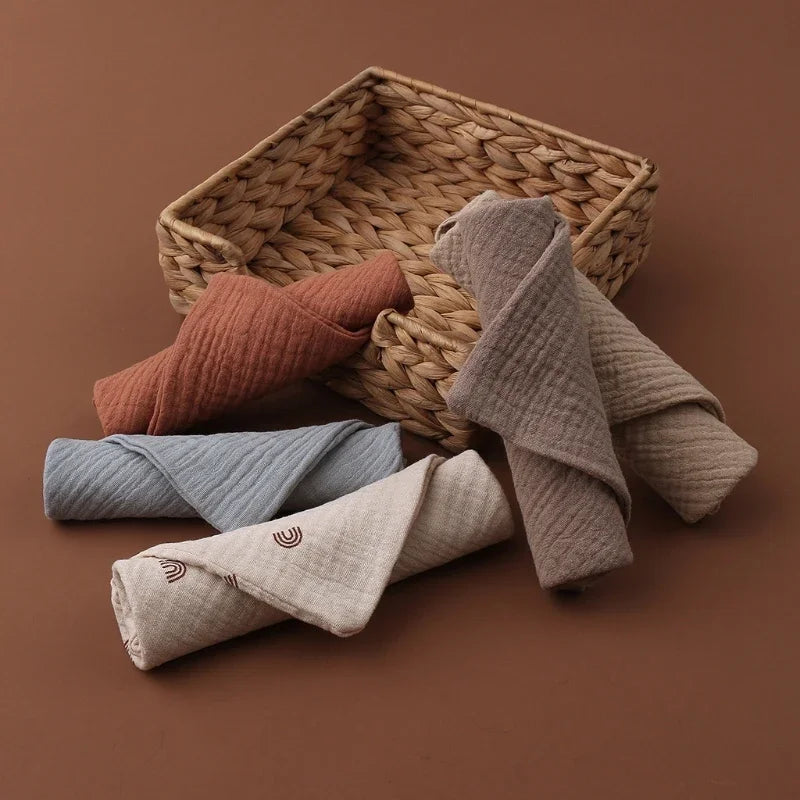 5/10pc Random Color Soft Cotton Baby Towel Set Newborn Muslin Squares Gauze Baby Washcloth Hand Bath Shower Towel Baby Items