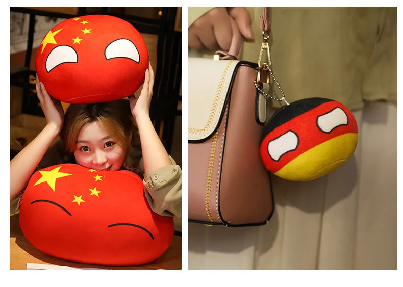 Hot  10/30/50cm Polandball Country Ball Toy Plush Pendant Plush Doll Countryball Ussr Usa France Russia Uk Japan Germany  Italy