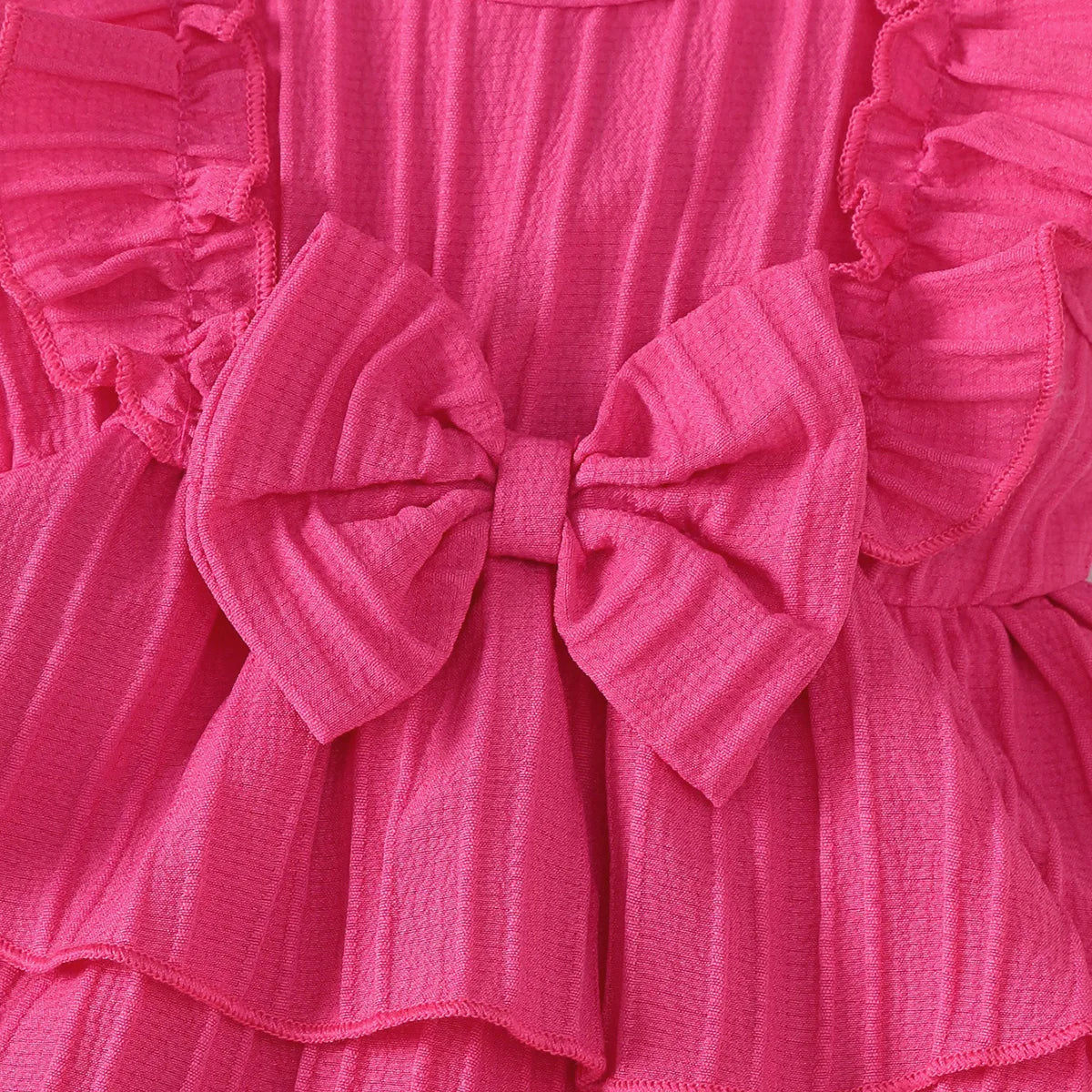 2Pcs Newborn Baby Girl Dress with Ruffles and Cake Skirt + Hairband Set, Suitable for 0-24 Months, Fashion Dress for Baby Girls