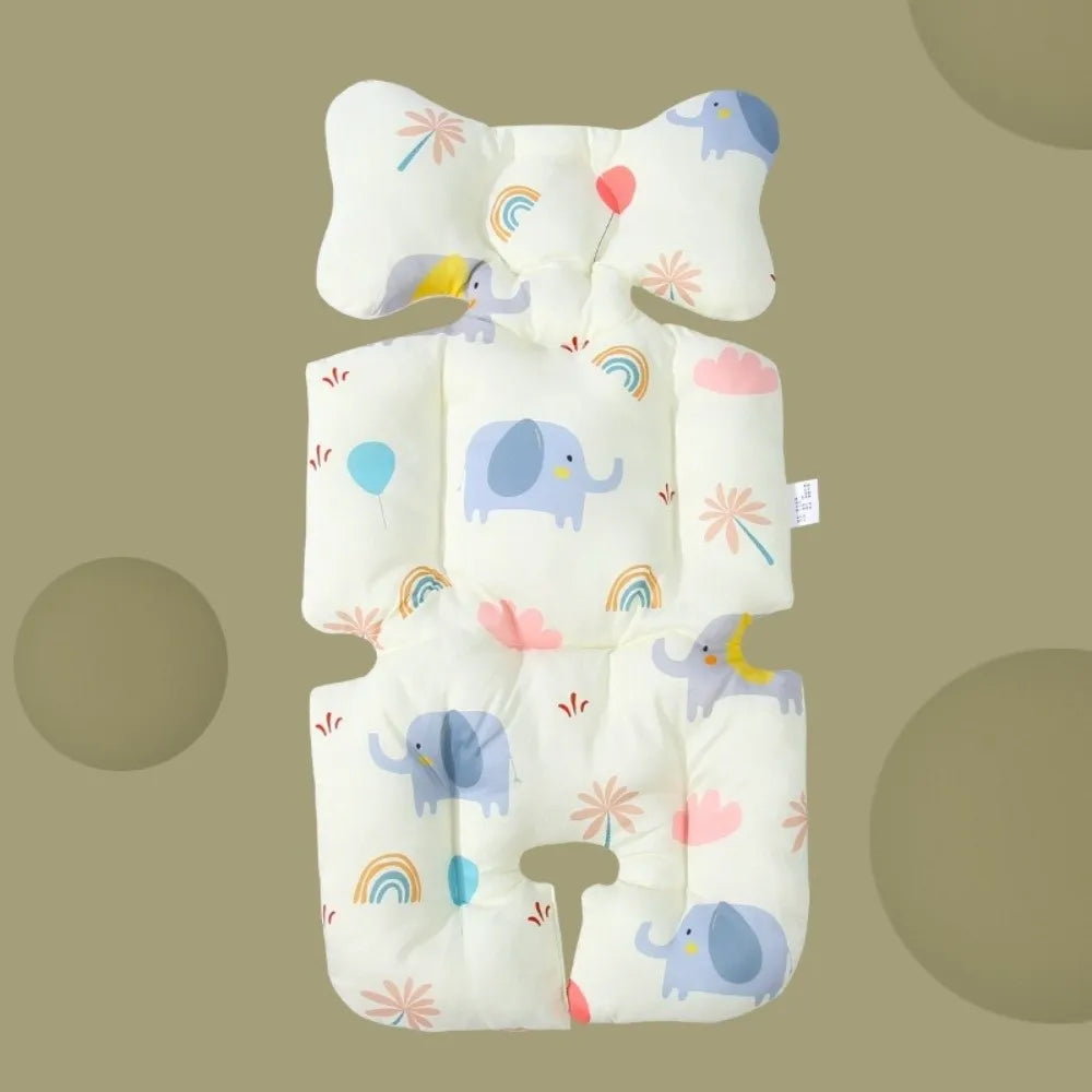 Essential Cotton Stroller Seat Cushion Soft Cartoon Pattern High Chair Liner Pad Comfortable Warm Stroller Accessories Going Out