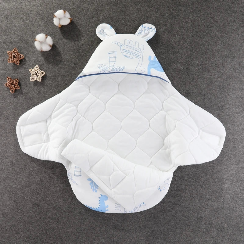 Newborn Baby Sleeping Bags Cartoon Baby Wrap Blankets Autumn and Winter Newborn SleepSack Envelope Thick Cocoon for Baby 0-6M