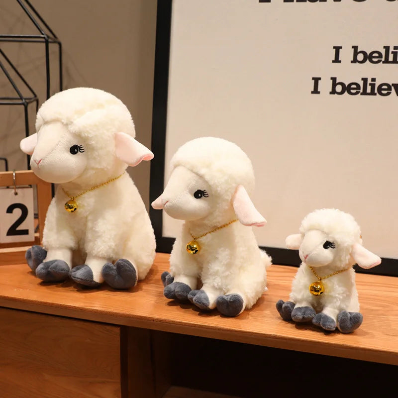 2026 Adorable Bell Sheep Stuffed Plush Toys Accompany Sheep Stuffed Animals Soft Collectible Kids Fans Birthday Xmas Toys Gift