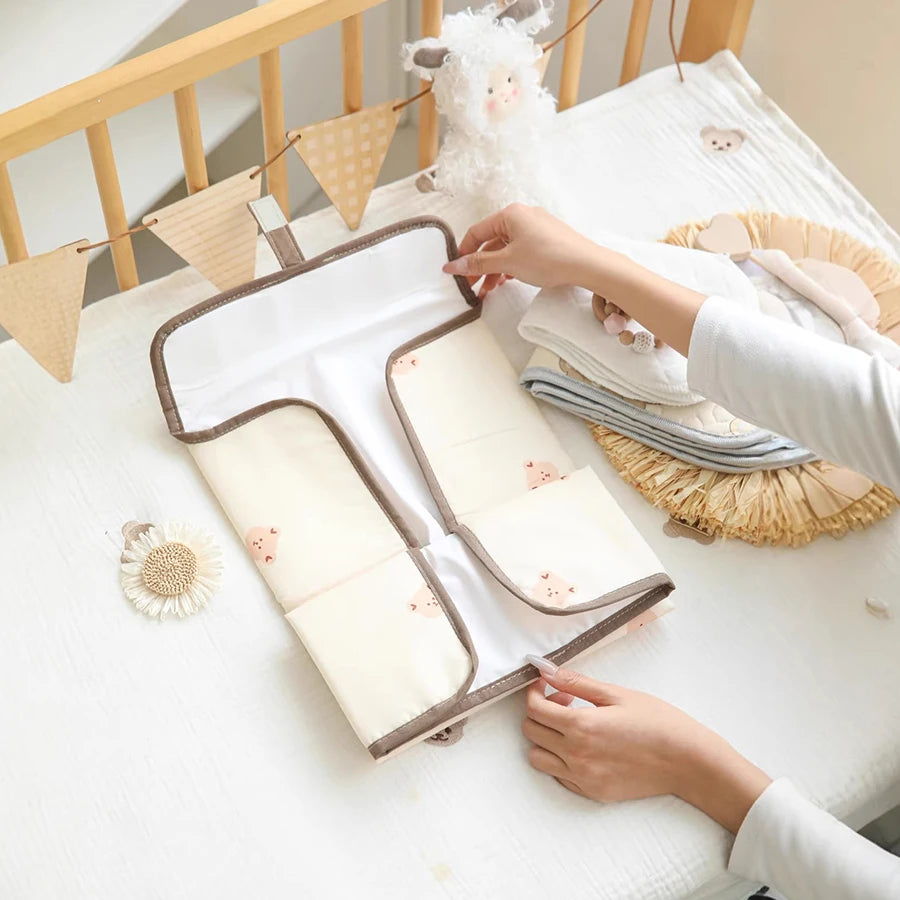 Portable Foldable Baby Diaper Changing Pad, Waterproof Detachable Infant Urine Mat Travel Changing Station for Newborn