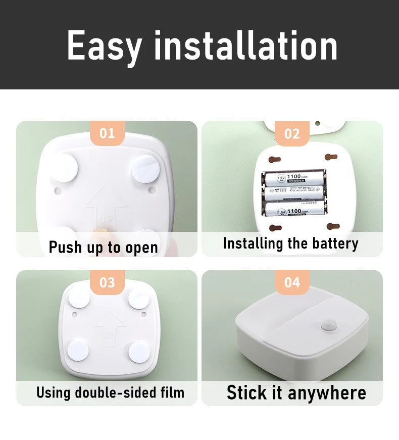 LDHLM Motion Sensor Light LED Night Lights AAA Battery Powered Bedroom Wall Staircase Closet Aisle Body Induction Lamp