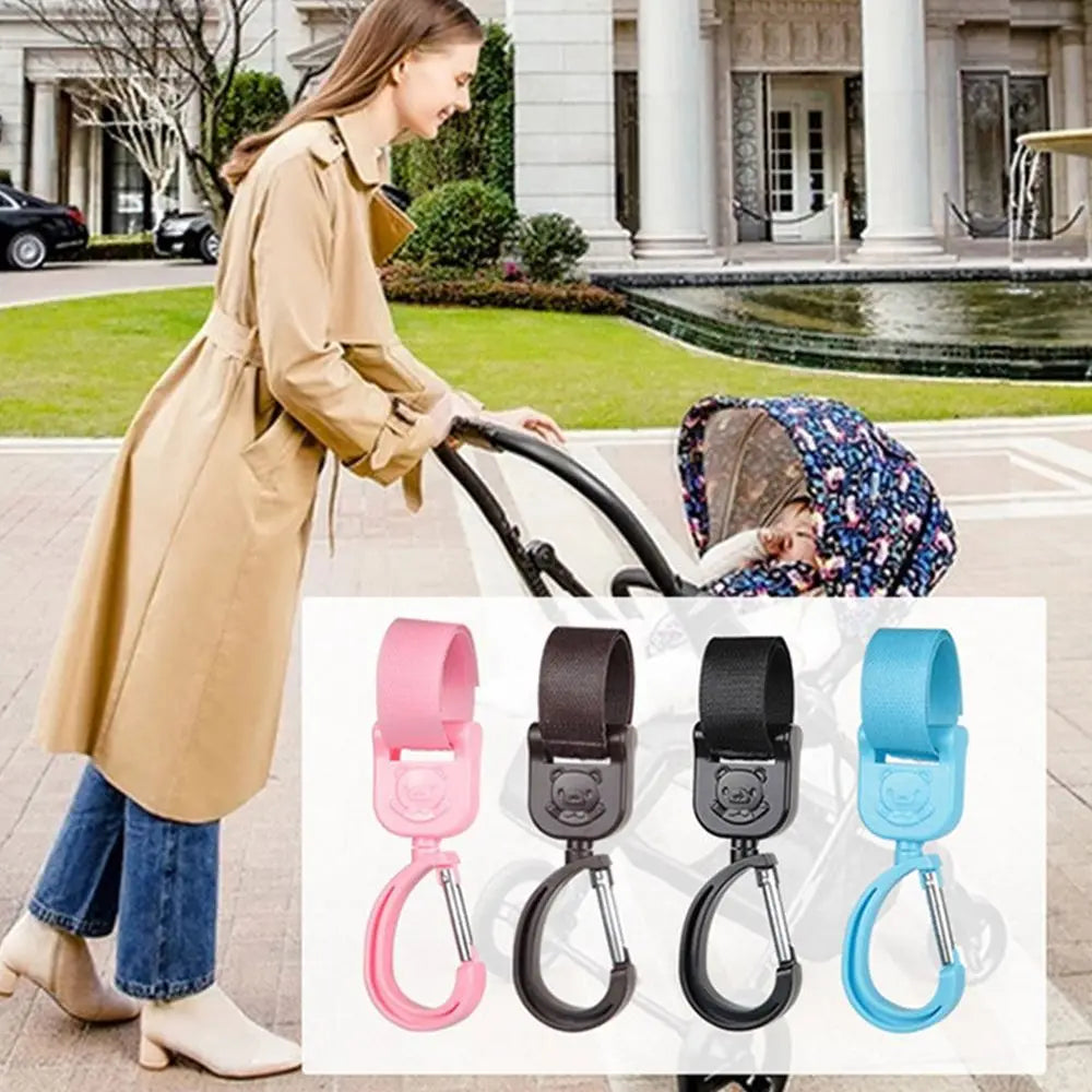 Bag Hooks Rotate 360 Degree Stroller Accessories Bear Baby Bag Stroller Hooks Baby Hanger Hooking Up Pram Hooks Bag Hanger