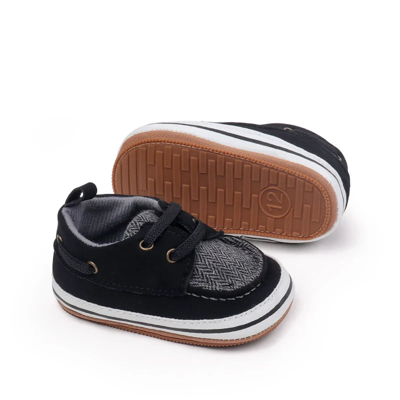 Spring And Autumn Baby Boys First Walking Indoor Outdoor Toddler Shoes With Fashion Design And Soft TPR Sole For 0-18M Baby