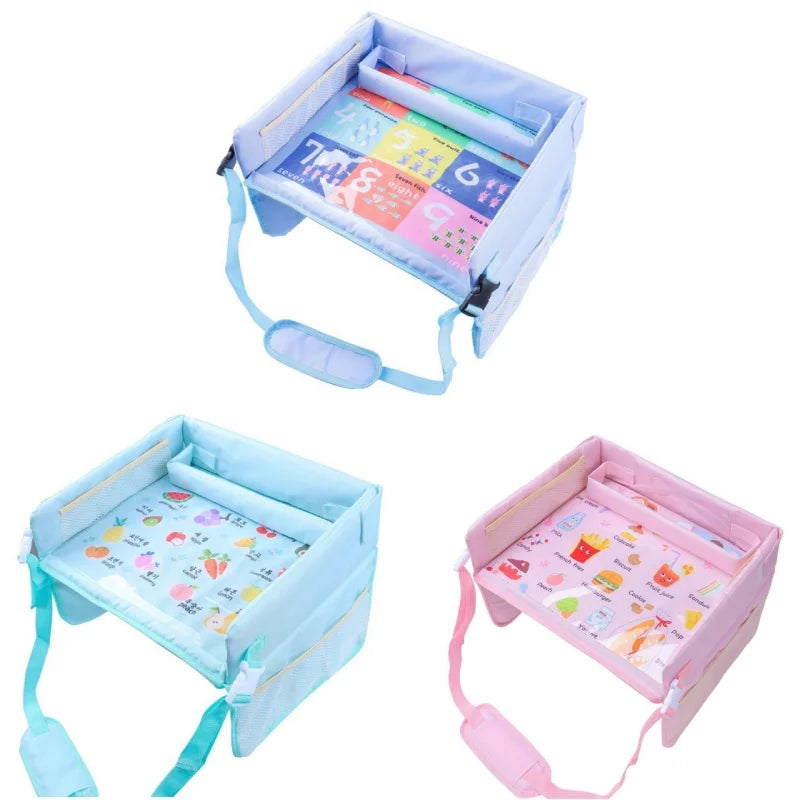 Organizer Tray Foldable for Car Child Safety Seat Stroller Kids Toy Food Cup Holder Desk Waterproof Baby Car Seat Organizer
