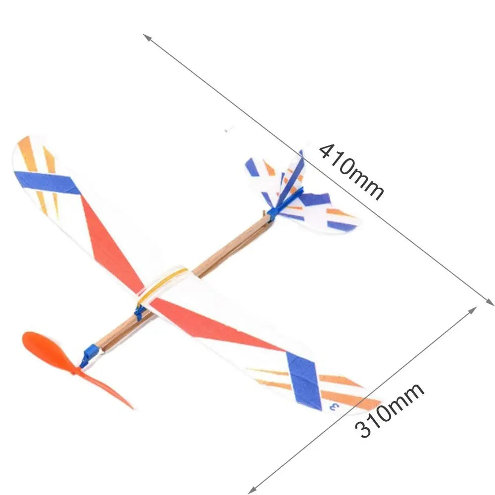 Elastic DIY Flying Glider Airplane Assembly Glider Model Toys Hand Throw Science Toy Flying Plane Model Children