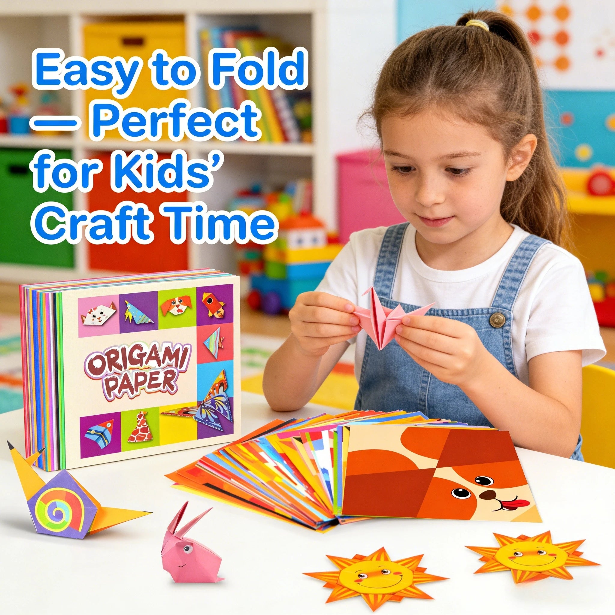 Creative Origami Paper Kit, 54 Double-Sided Sheets with Instruction Booklet, Educational DIY Craft for Kids & Adults