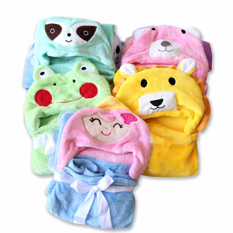 2024 New Flannel Baby Blanket 3D Animal 3D Cloak Children's Cartoon Bathtowel
