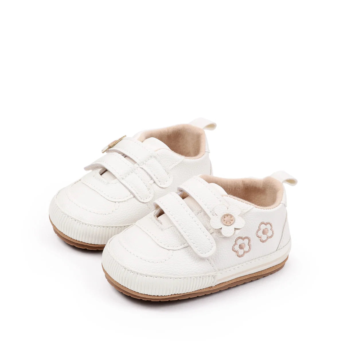 Spring and Autumn New Style Boys' and Girls' Baby Shoes Flower Pattern PU Casual Shoes 0-1 Years Old Learning Walkers Shoes