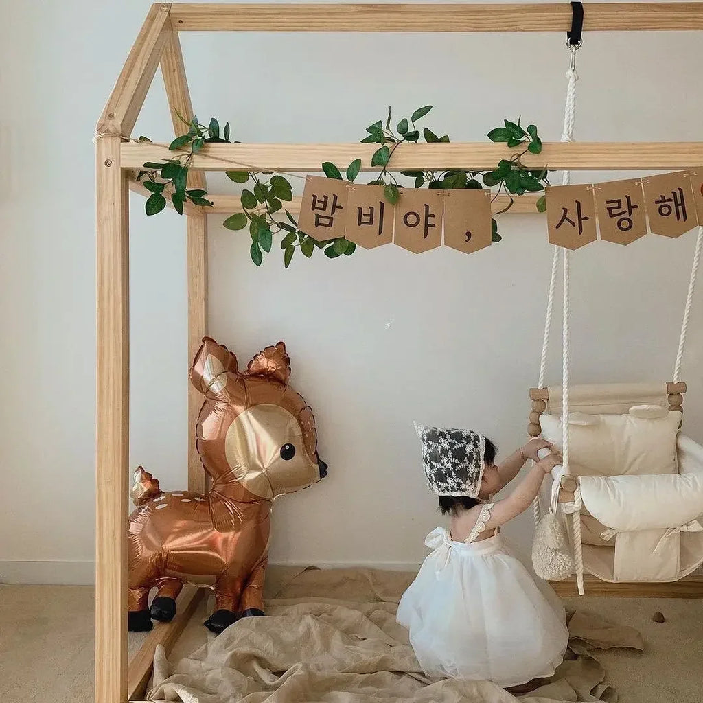 Baby Indoor Hanging Swing Infant Gear Hanging Chair Small Basket Cloth Rocking Chair Household Children Swing Nursery Comfort