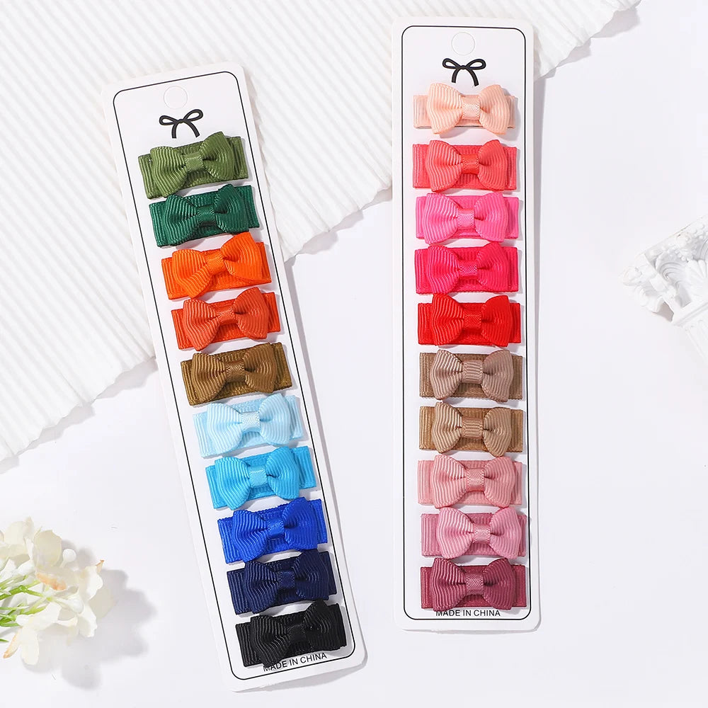 20Pcs/set Baby Safe Hairpins Mini Bows Hair BB Hairclips Candy Color Hairgripes Children Lovely Hair Accessories