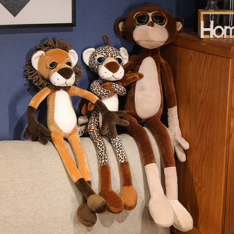 Nice Kawaii Cartoon Forest Animal Lion Zebra Leopard Stuffed Plush Toy Children's Monkey Raccoon Handmade Doll Gift