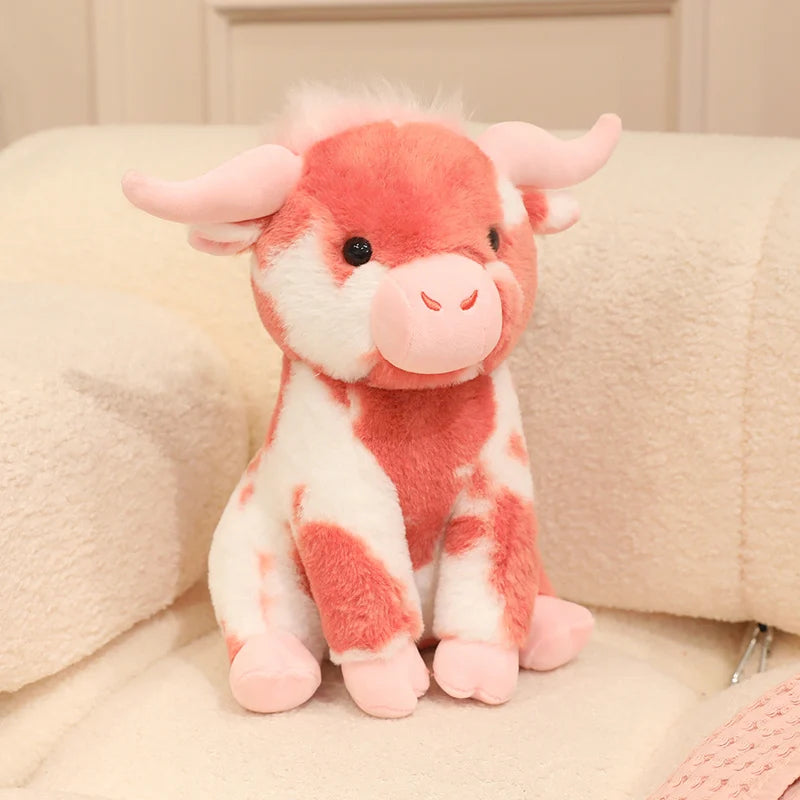 Treasuringu Highland Cow Stuffed Toy Plush 30cm Soft Fabric Animal Toy For Kids Safe Machine Washable