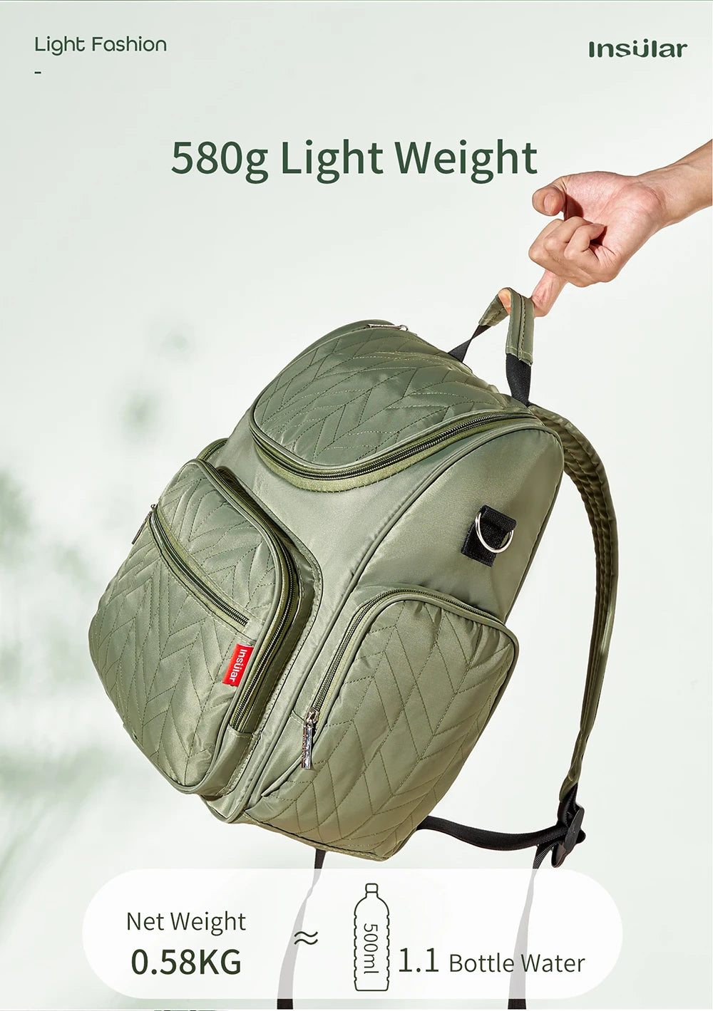 INSULAR Mommy Fashion Backpack Lady Double Shoulder Bags Baby Nursing Diaper Packs Large Capacity For Business Laptop Waterproof