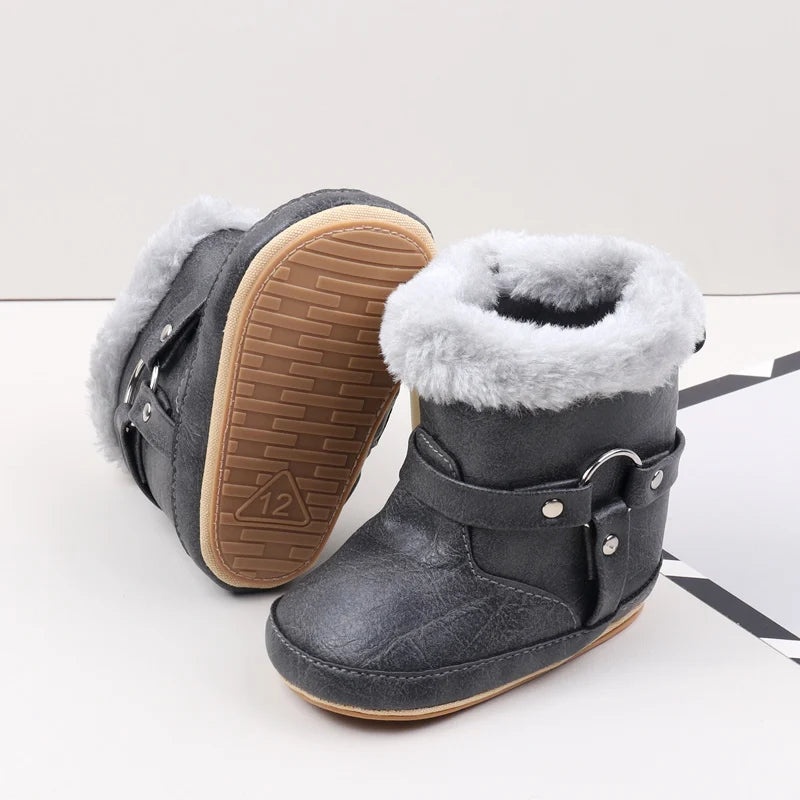 Hot Selling Winter Baby Boy And Girl Pre Walking Toddler Shoes Fashion Design Fleece-lined For 0-18M Baby Winter Cotton Boots
