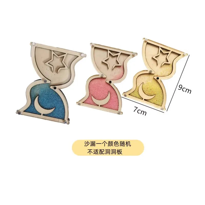 DIY Montessori Busy Board Toy For Early Education Development Wooden Material Accessories Rainbow Card Water Pipe Aid
