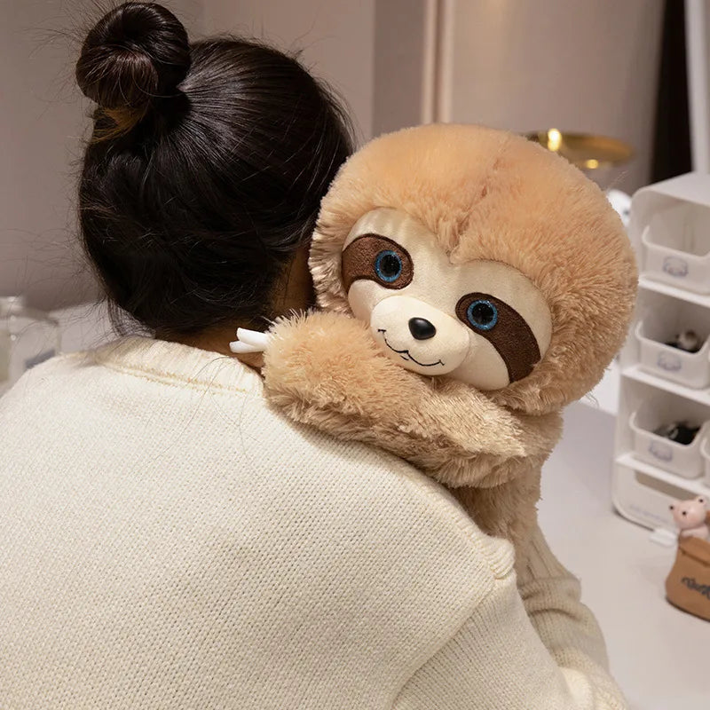 Simulation Fluffy Chubby Sloth Plushies Doll Cute Stuffed Animals Kawaii Soft Lifelike Sloth Kids Toys for Girls Boys Gifts Deco