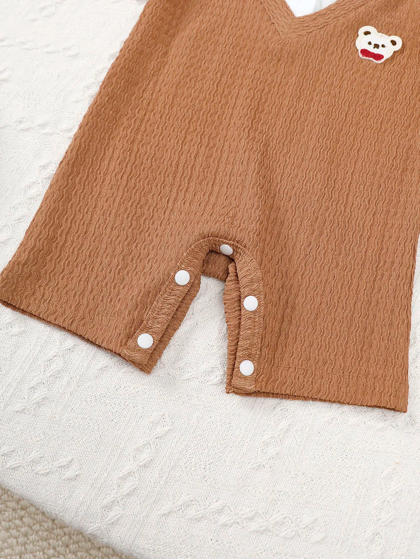0-18 Month Baby boy Bodysuit Collar Bow Color Blocking, Cute Little bear jumpsuit Summer Newborn Baby boy Short sleeved Jumpsuit