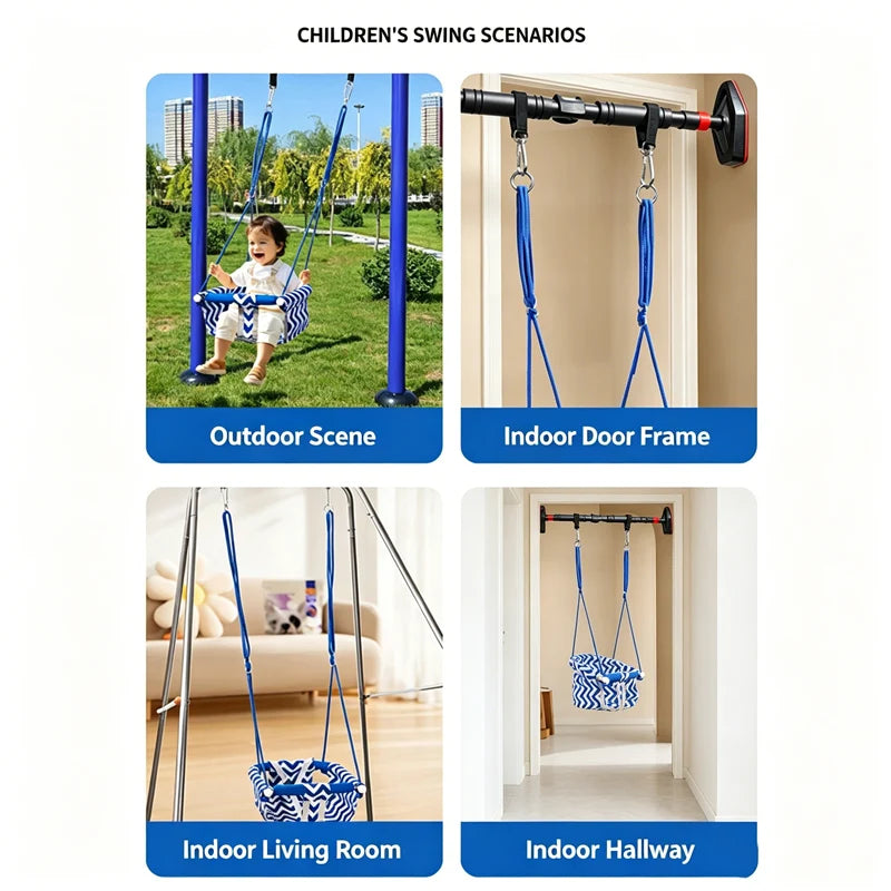 Infant and Toddler Cloth Swing Chair with Safety Harness
