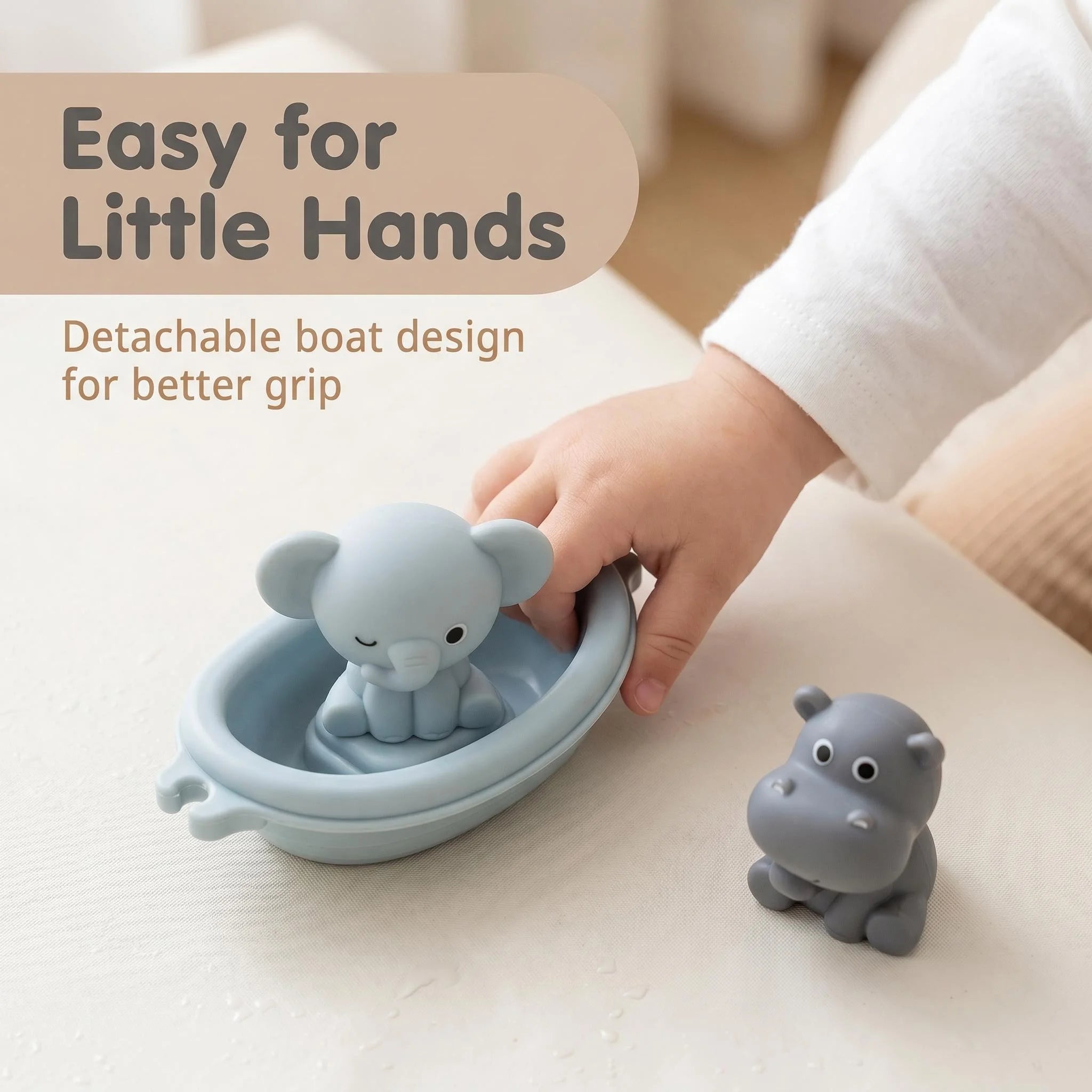 Silicone Baby Bath Toys Set - Sensory Water Play for Bathtub, Pool & Shower, Encourages Toddler Pretend Play and Early Developme