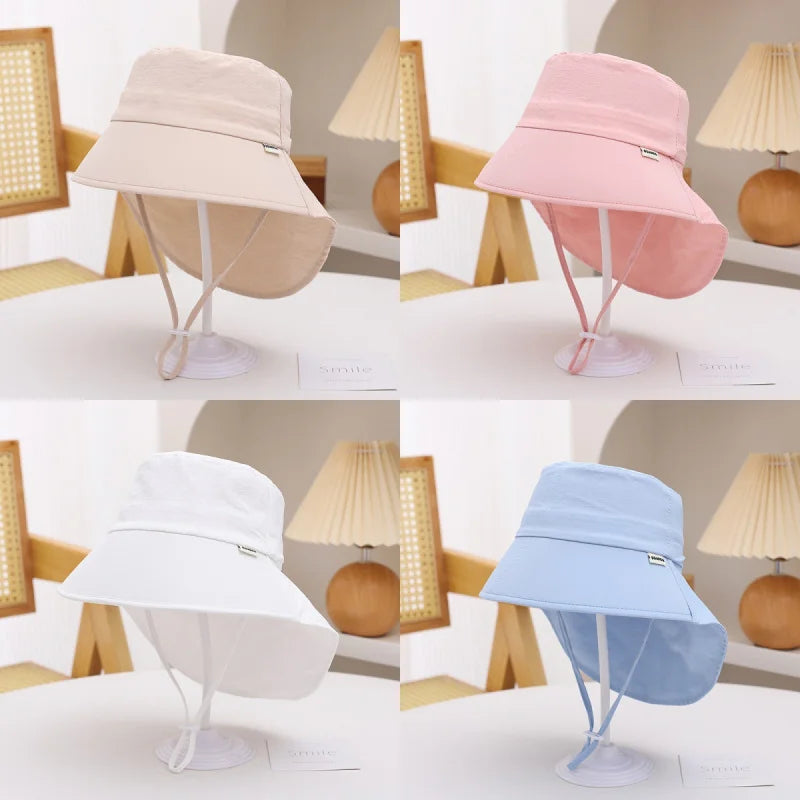 Foreign Trade Amazon Children's Fisherman Hat Extra Large Brim Quick-Dry Cape Hat Spring Summer Boys and Girls Sun Hat Beach Hat