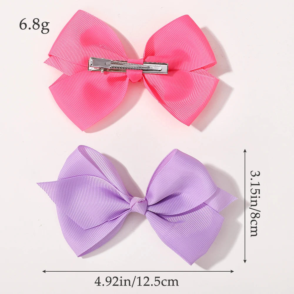 30Pcs Random Color 4.9x3.15 Inch Bowknot Hair Bangs Clips for Girls Party Travel Hairgripes Dress Up for Kids Hair Accessories
