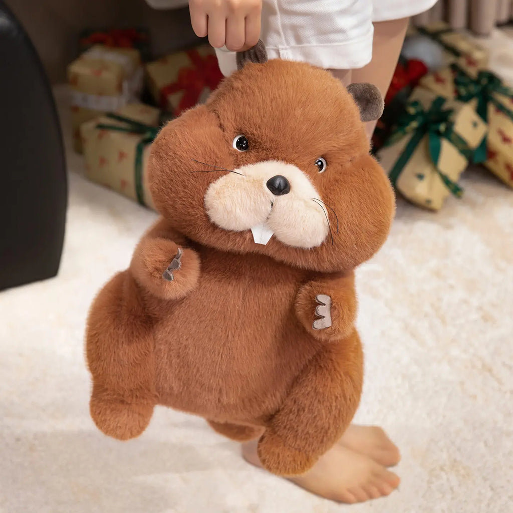 22/35/45cm Simulation Beaver Plush Doll Cute Fluffy Sitting Marmot Groundhog Toy For Kids Adorable Birthday Gift Doll