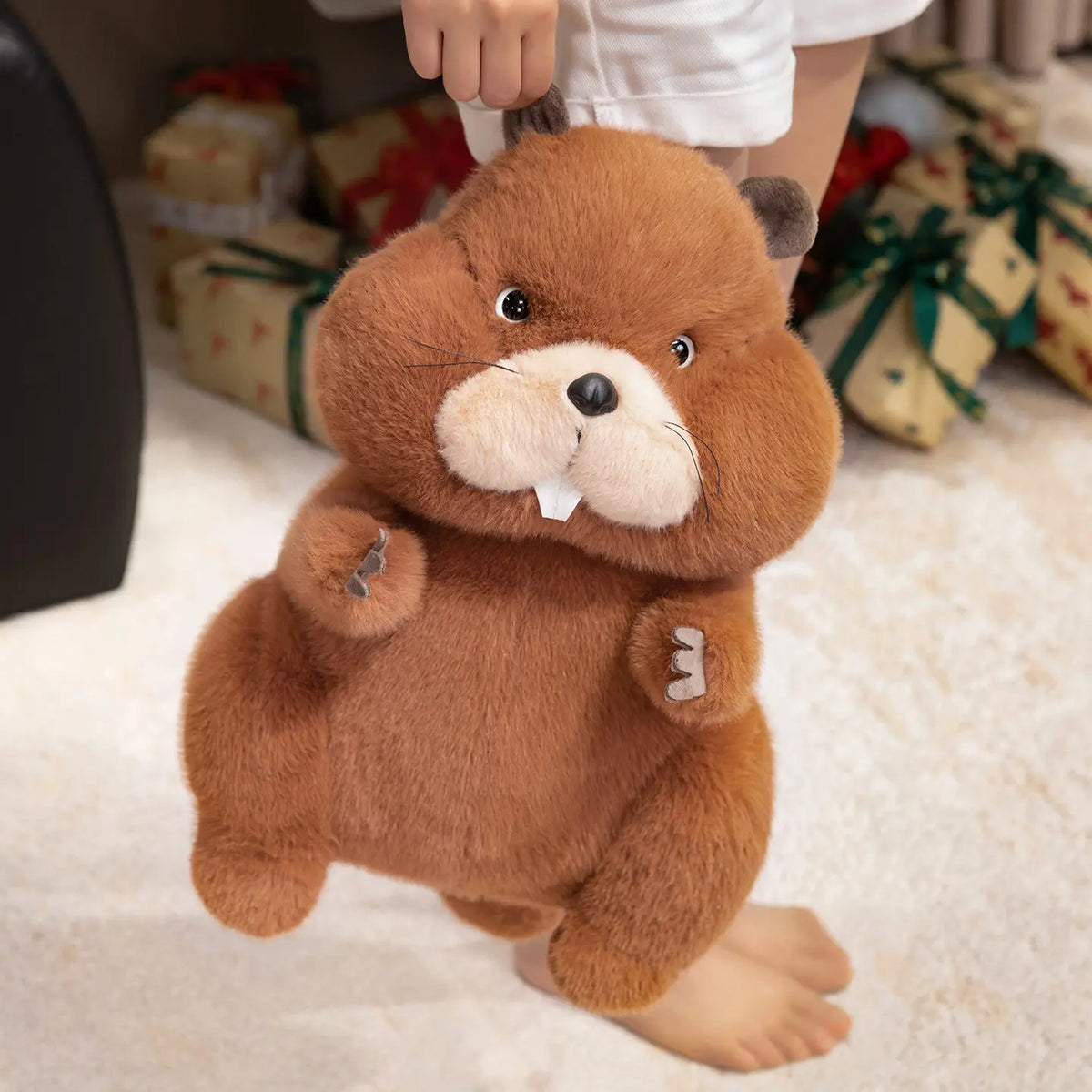 22/35/45cm Simulation Beaver Plush Doll Cute Fluffy Sitting Marmot Groundhog Toy For Kids Adorable Birthday Gift Doll