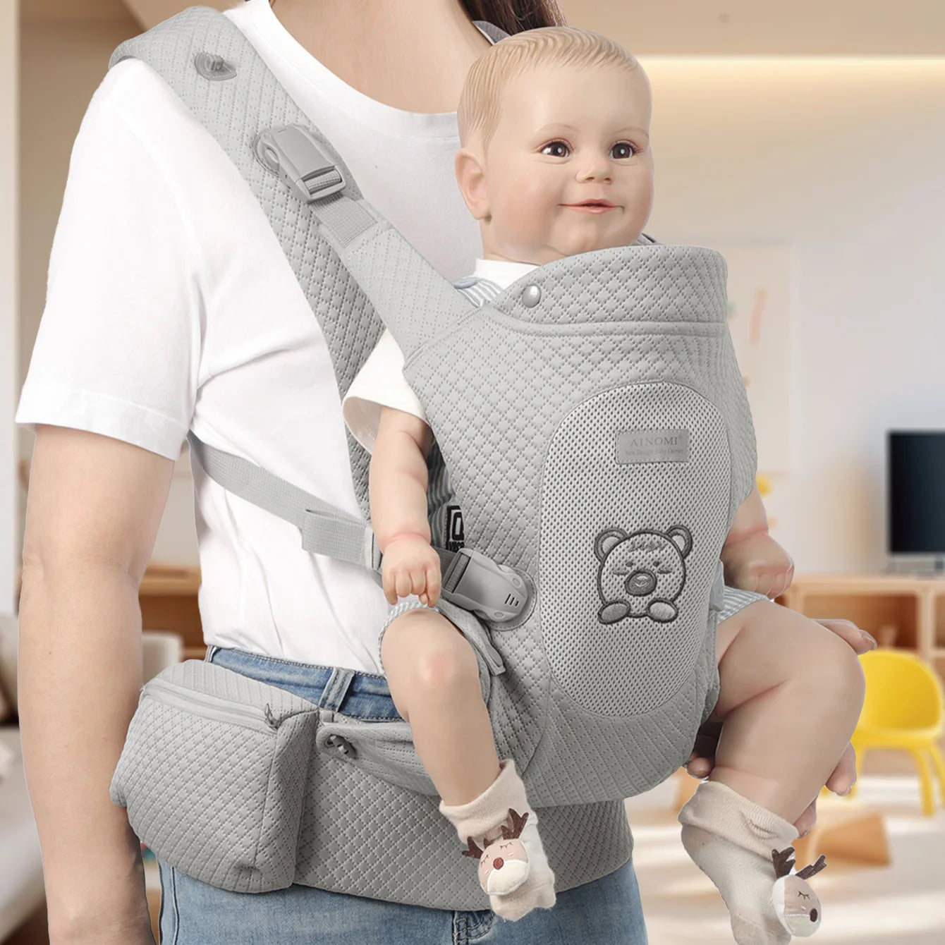 Multicolor Baby Carrier Backpack, Lightweight Portable 4-In-1 Travel Gear, Adjustable Comfortable Front & Back Carry, Perfect Gi