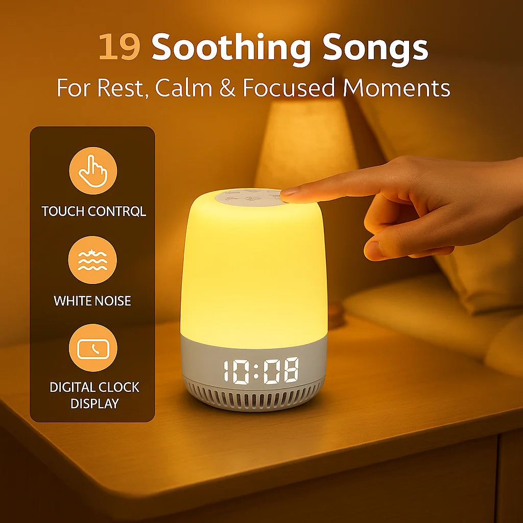 White Noise Machine for Sleeping with Night Light, Portable Sleep Sound Machine, 19 Soothing Sounds for Home Travel Relaxation