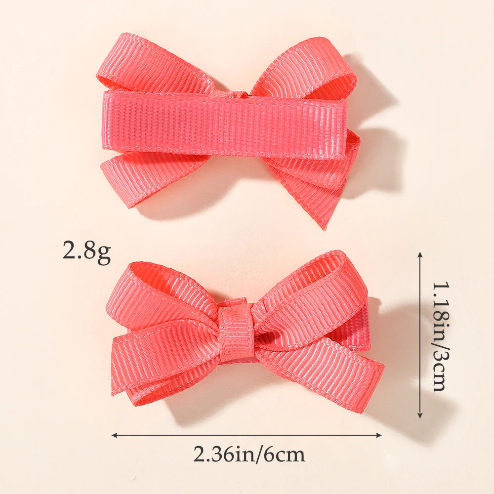 60Pcs Random Candy Color Hair Bows Hair Clip 2.36 Inch Ribbon Hairgripes Cute Baby Girls Headdress
