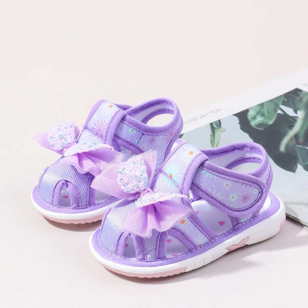 2025 0-2Y Baby Girls Baby Girls First Walking Indoor Outdoor Toddler Shoes With Squeaky Beautiful Design And Soft TPR Sole