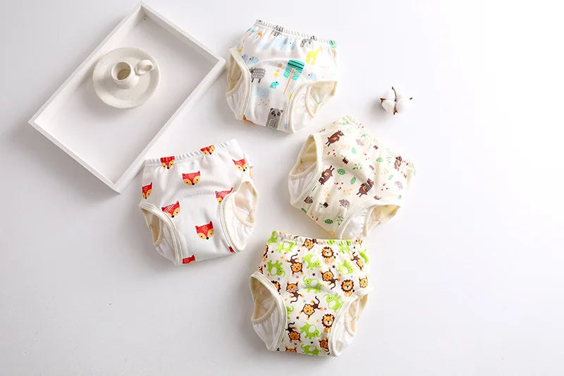 Cotton Baby Training Pant Reusable Gauze Diaper Waterproof Cloth Diaper Baby Study Pants Washable Nappies Diapering