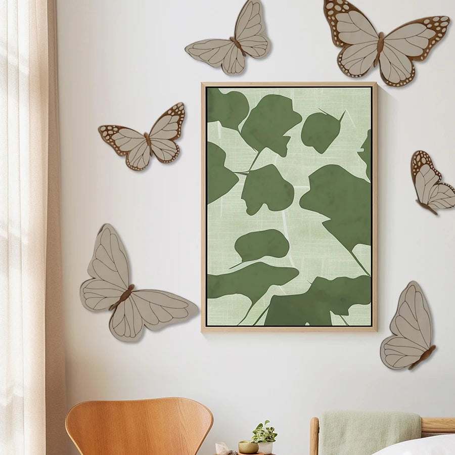 Vintage Magic Wooden Butterfly Line Art Animal Home Decor Room Nursery Boys Girls Room Wall Art Line Wall Butterfly Festival Party Background Wall Decoration Animal Art Wall Stickers.