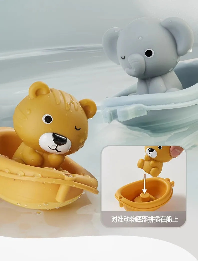 Silicone Baby Bath Toys Set - Sensory Water Play for Bathtub, Pool & Shower, Encourages Toddler Pretend Play and Early Developme