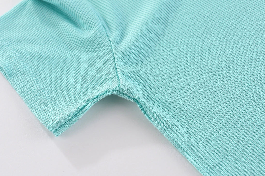 2 PCS/Lot Short Sleeve Baby Unisex Clothing Set Solid Color Newborn Boy Girl Top+Pants Suits 0-24M Infant Clothes